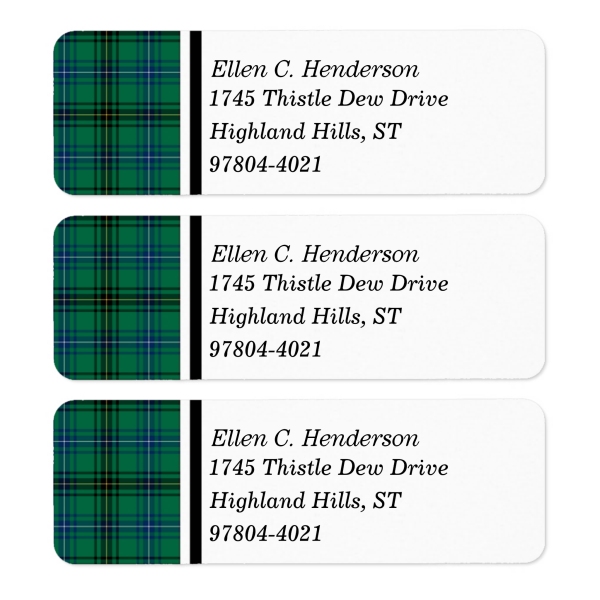 Clan Henderson Tartan Labels