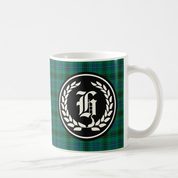 Henderson tartan monogrammed mug