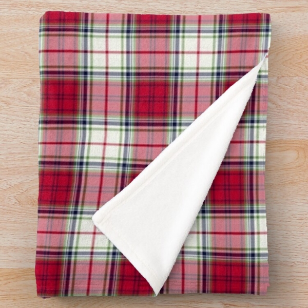 Highland Christmas plaid fleece throw blanket