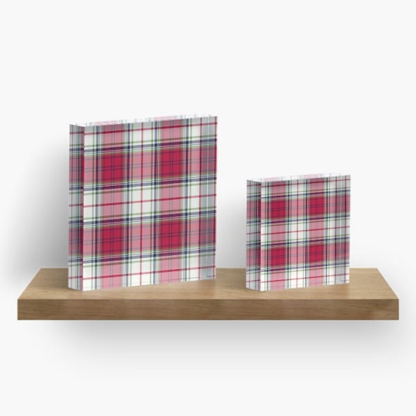 Highland Christmas plaid acrylic block