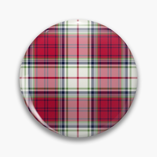 Highland Christmas plaid pinback button