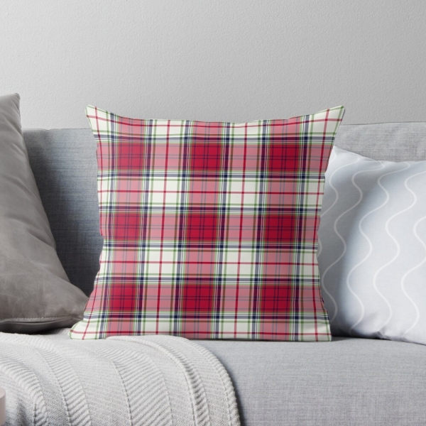 Highland Christmas plaid throw pillow