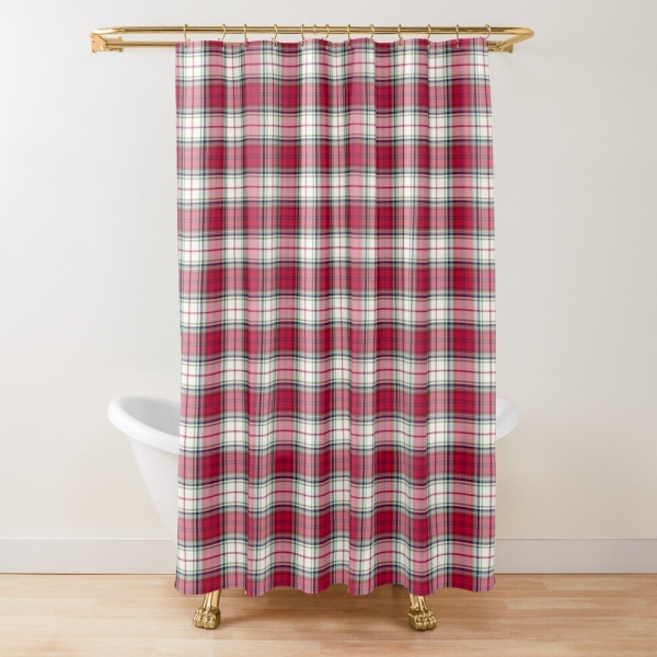 Highland Christmas plaid shower curtain