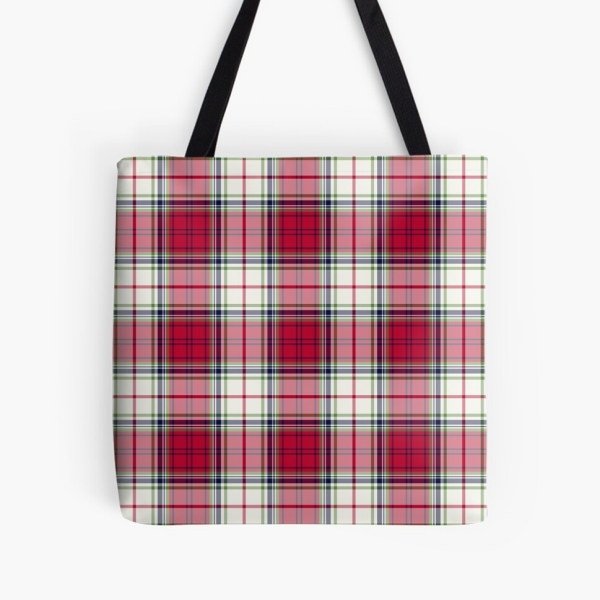 Highland Christmas plaid tote bag