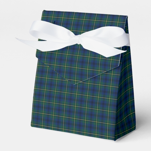 Clan Johnston tartan favor boxes from Plaidwerx.com