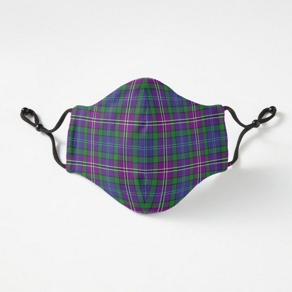 Lanarkshire tartan fitted face mask