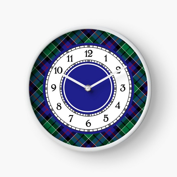 Leslie tartan wall clock