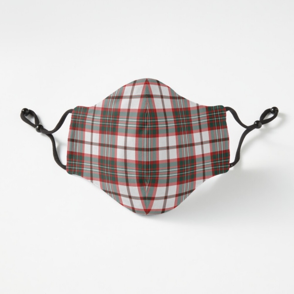 Light Christmas plaid fitted face mask