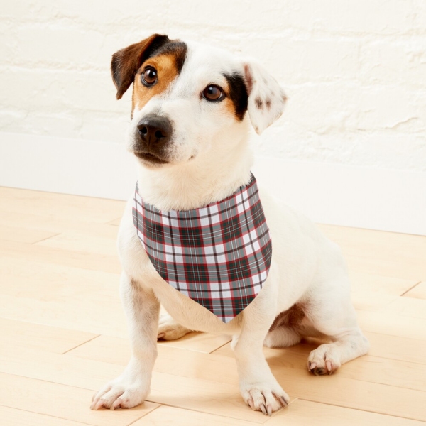 Light Christmas plaid pet bandana