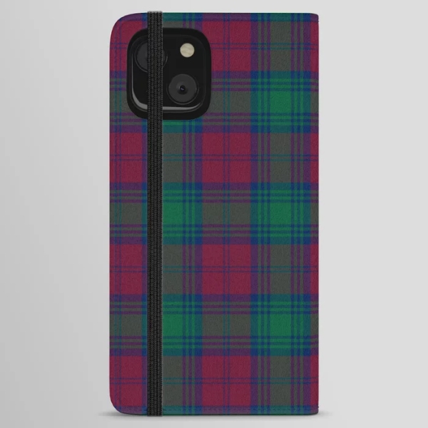 Clan Lindsay Tartan iPhone Wallet Case