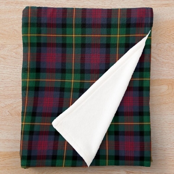 Logan tartan fleece throw blanket