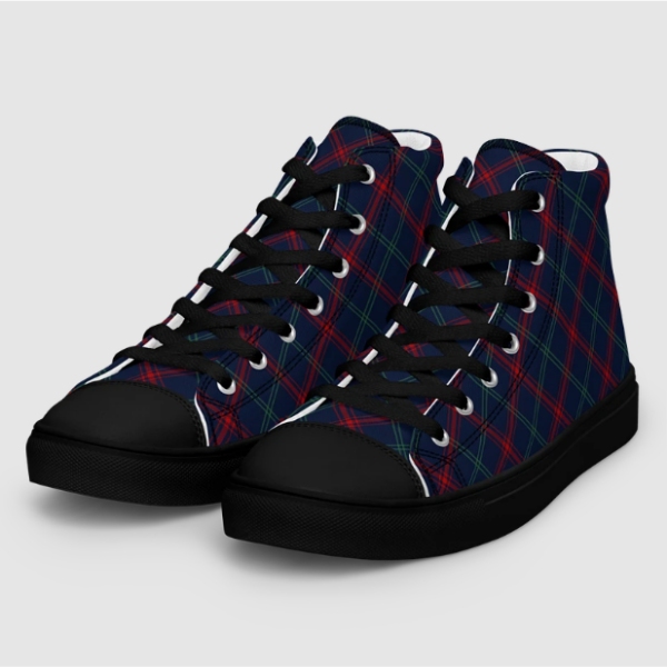 Lynch tartan men's black hightop shoes