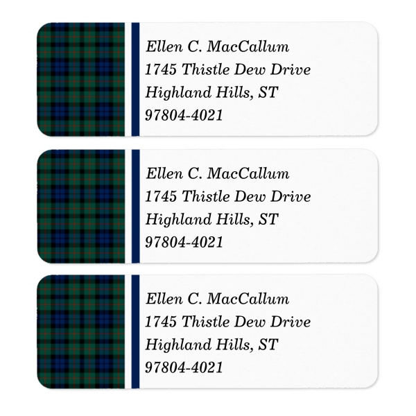 Clan MacCallum Tartan Labels