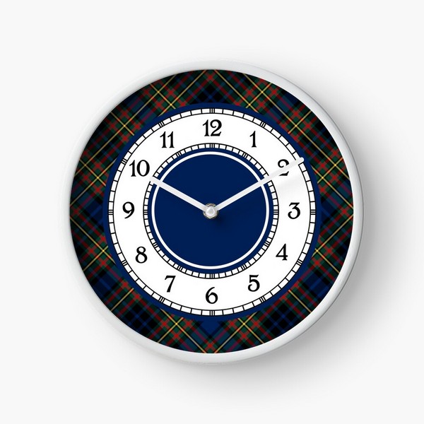 MacClellan tartan wall clock