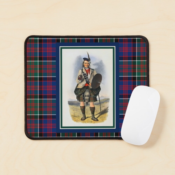 Vintage Highlander portrait with MacDonald of Clanranald tartan mouse pad