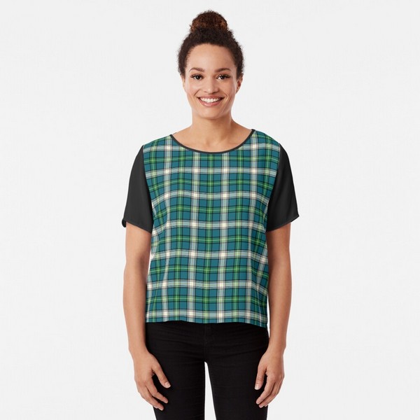 MacDowall tartan chiffon top