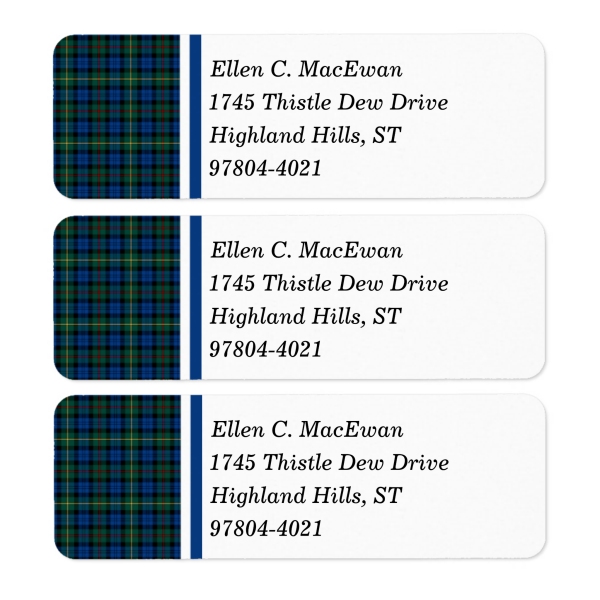 Clan MacEwan Tartan Labels