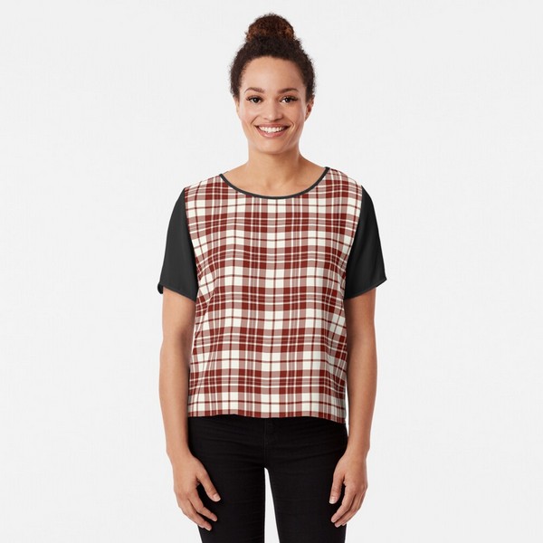 MacGregor Burgundy Dress tartan chiffon top