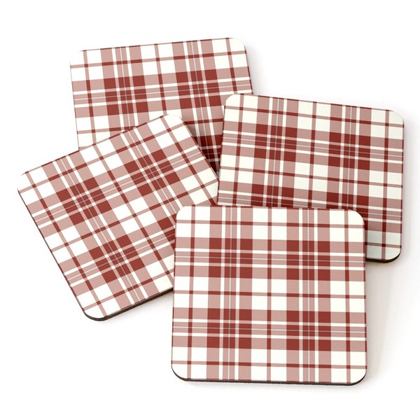 MacGregor Burgundy Dress tartan beverage coasters