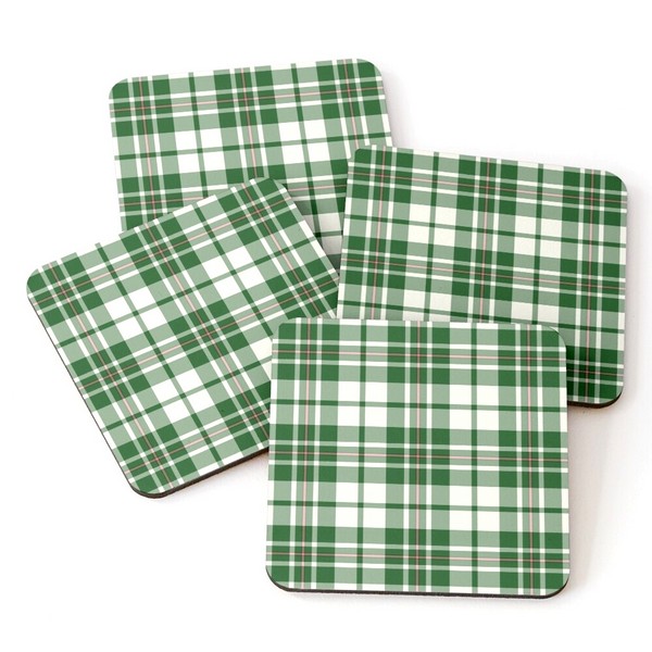 MacGregor Green Dress tartan beverage coasters