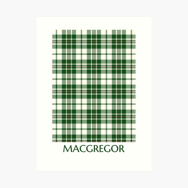 MacGregor Green Dress tartan art print