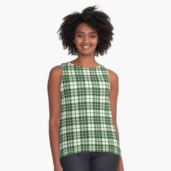 MacGregor Green Dress tartan sleeveless top