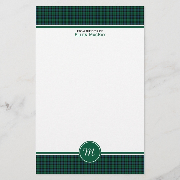 Stationery with MacKay tartan border