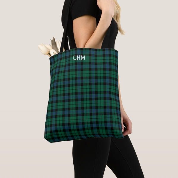 MacKay tartan monogram tote bag