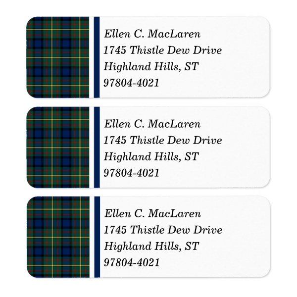 Clan MacLaren Tartan Labels
