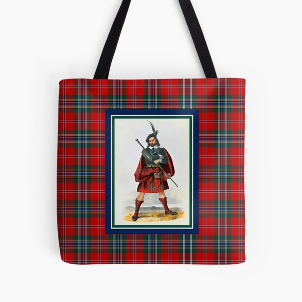 MacLean vintage portrait with tartan tote bag