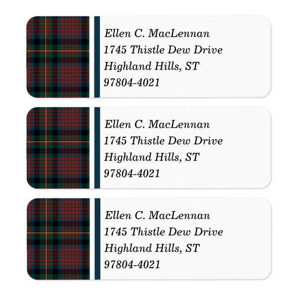 Clan MacLennan Tartan Labels