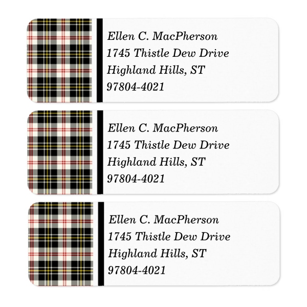 Clan MacPherson Dress Tartan Labels