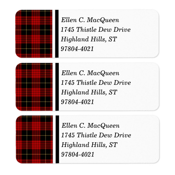 Clan MacQueen Tartan Labels