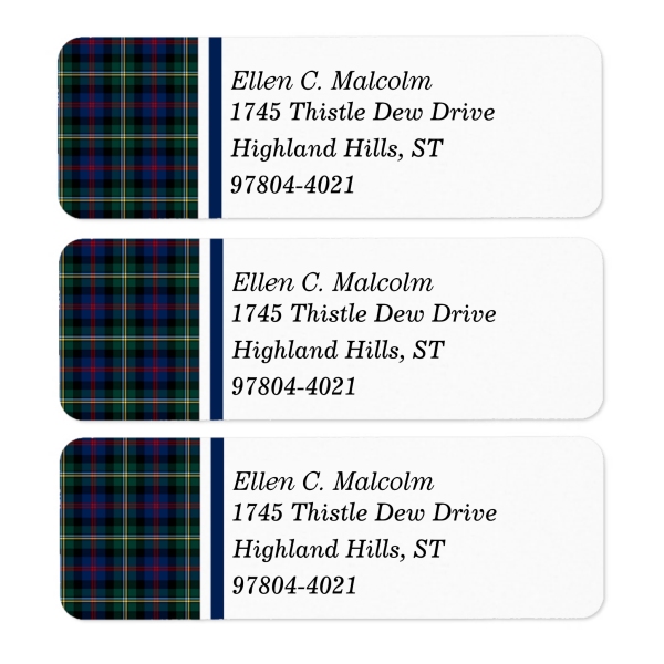 Clan Malcolm Tartan Labels