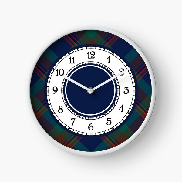 Mann tartan wall clock