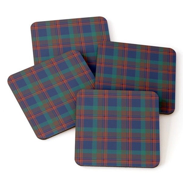 Mann tartan beverage coasters