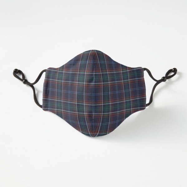 Massachusetts tartan fitted face mask