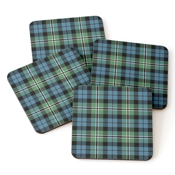 Clan Melville tartan beverage coasters