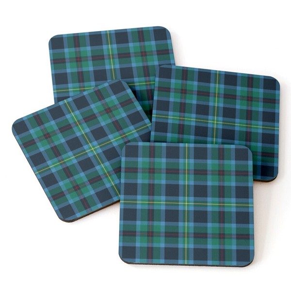 Miller tartan beverage coasters