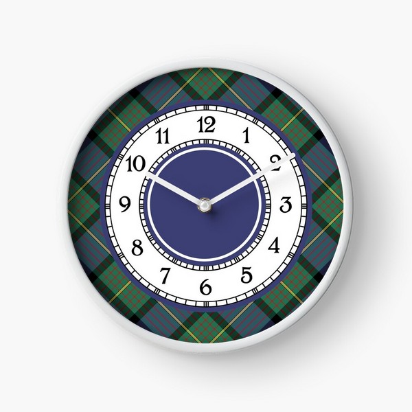 Muir tartan wall clock