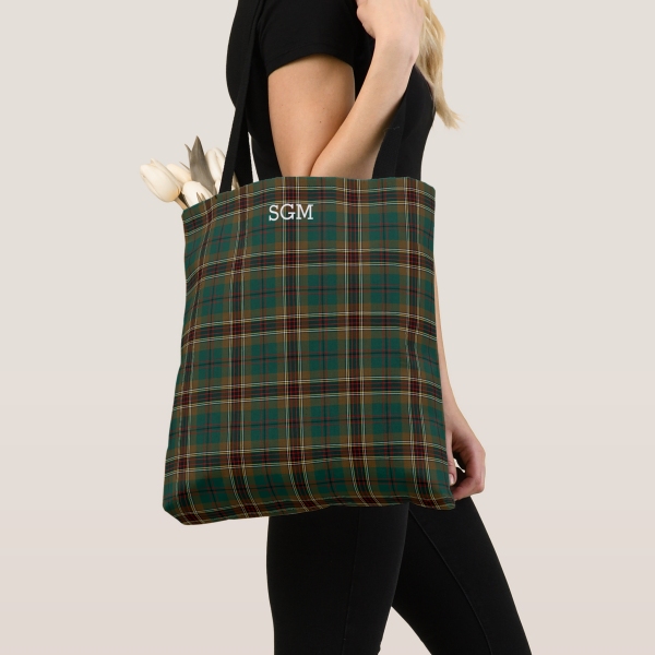 Murphy tartan monogram tote bag