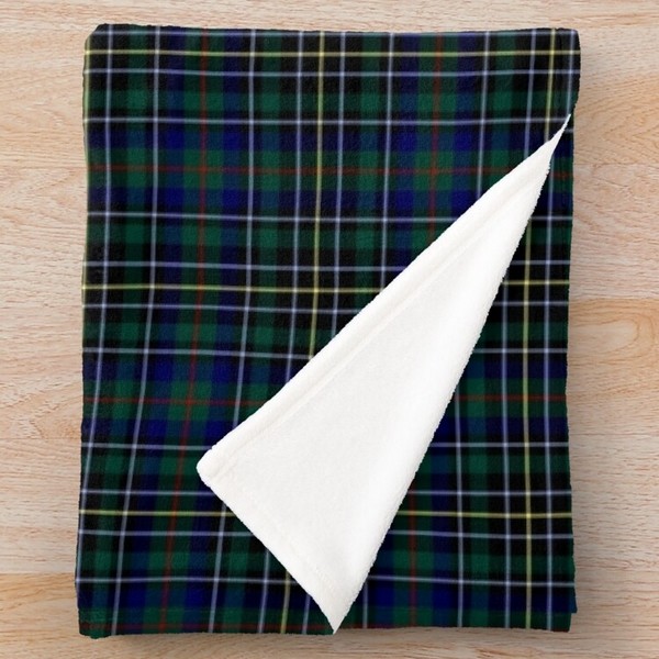 Nairn District tartan fleece throw blanket