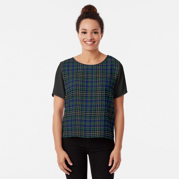 Nairn District tartan chiffon top