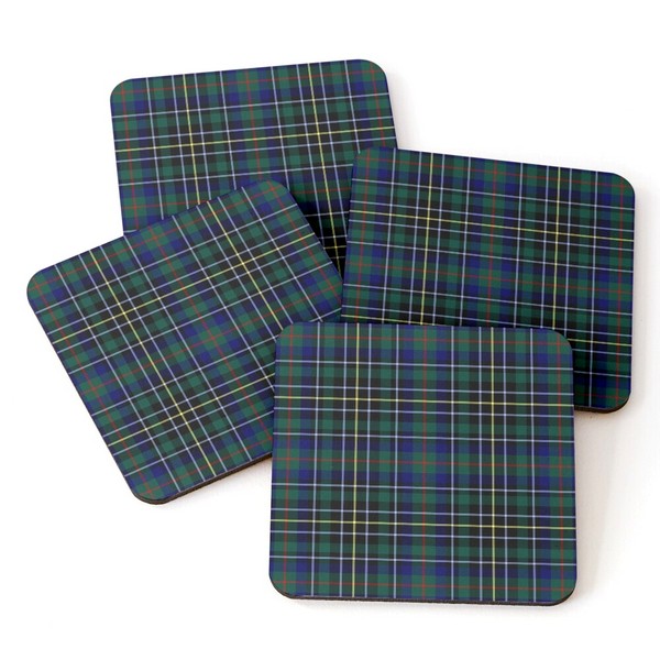 Nairn District tartan beverage coasters