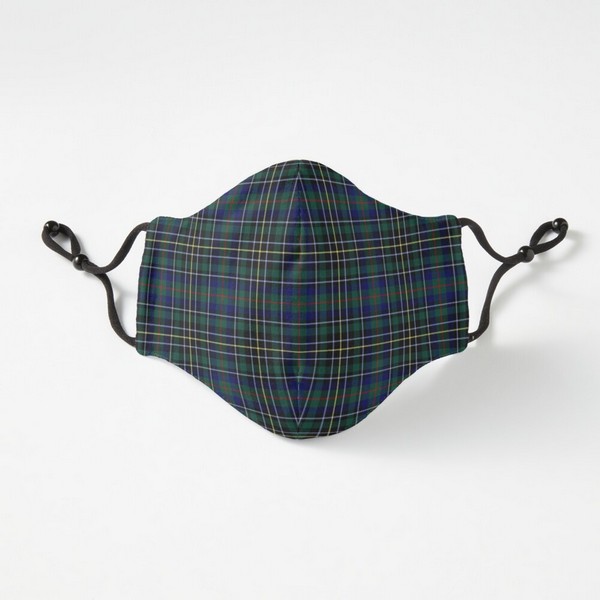 Nairn District tartan fitted face mask