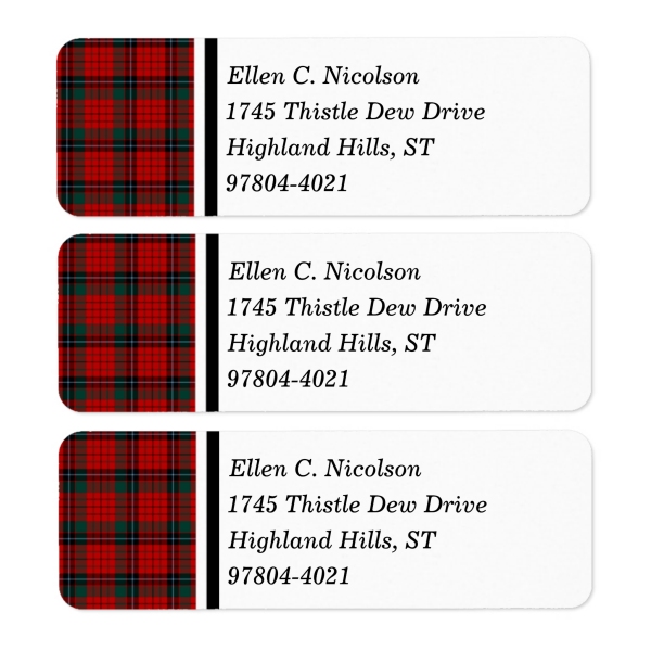 Clan Nicolson Tartan Labels