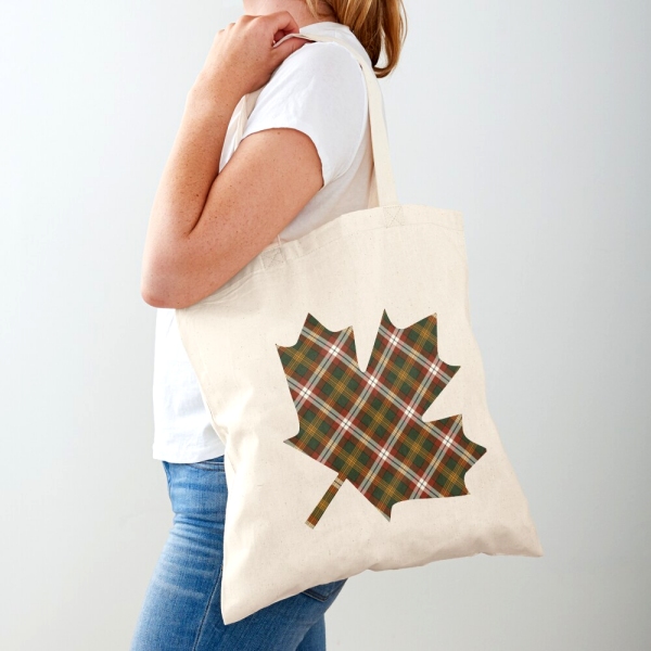 Northwest Territories tartan maple leaf tote bag