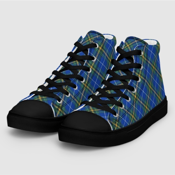 Nova Scotia tartan men's black hightop shoes