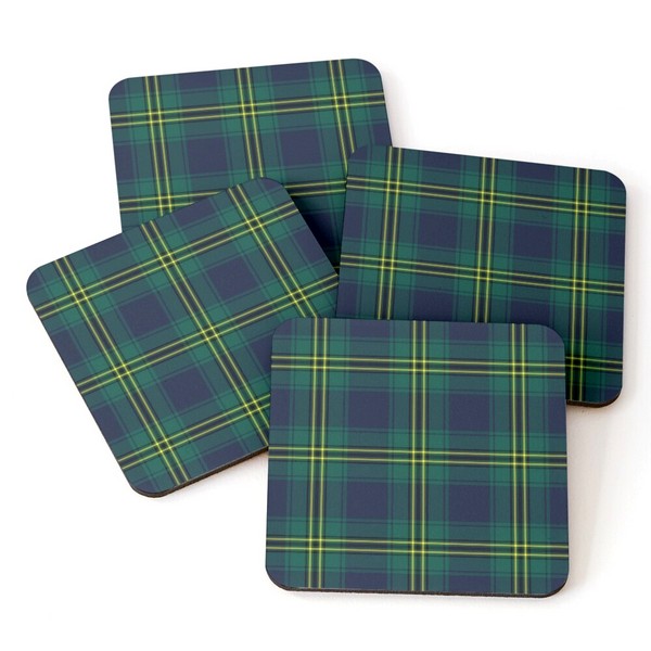 Oliver Hunting tartan beverage coasters