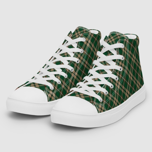 O'Neill tartan men's white hightop shoes